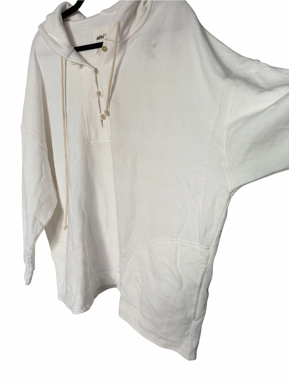 Aerie White Henley Sweatshirt Buttons Oversized Size Xl NWT - Picture 4 of 9